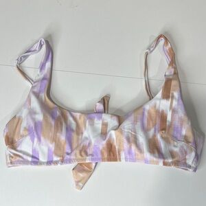 Aerie Scoop Pastel Patterned Bikini Top Medium